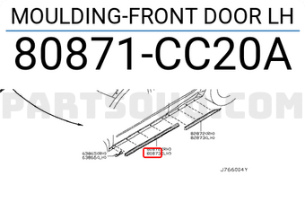 Nissan 80871CC20A MOULDING-FRONT DOOR LH