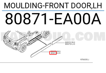 Nissan 80871EA00A MOULDING-FRONT DOOR,LH