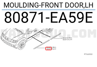Nissan 80871EA59E MOULDING-FRONT DOOR,LH