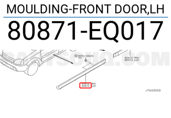 Nissan 80871EQ017 MOULDING-FRONT DOOR,LH