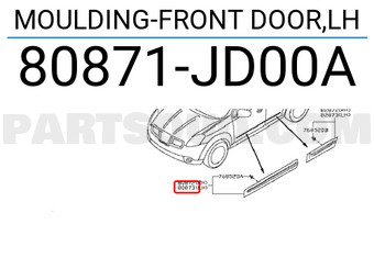 Nissan 80871JD00A MOULDING-FRONT DOOR,LH