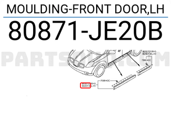 Nissan 80871JE20B MOULDING-FRONT DOOR,LH