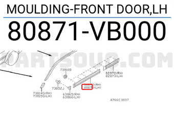 Nissan 80871VB000 MOULDING-FRONT DOOR,LH