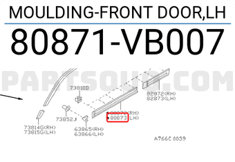 Nissan 80871VB007 MOULDING-FRONT DOOR,LH
