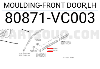 Nissan 80871VC003 MOULDING-FRONT DOOR,LH