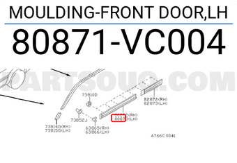 Nissan 80871VC004 MOULDING-FRONT DOOR,LH