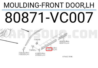Nissan 80871VC007 MOULDING-FRONT DOOR,LH