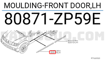 Nissan 80871ZP59E MOULDING-FRONT DOOR,LH