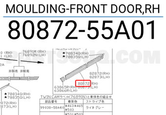 Nissan 8087255A01 MOULDING-FRONT DOOR,RH