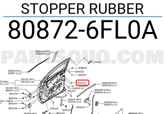 Nissan 808726FL0A STOPPER RUBBER