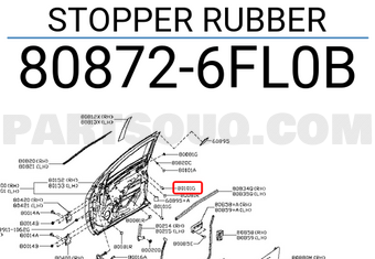 Nissan 808726FL0B STOPPER RUBBER