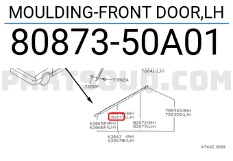 Nissan 8087350A01 MOULDING-FRONT DOOR,LH