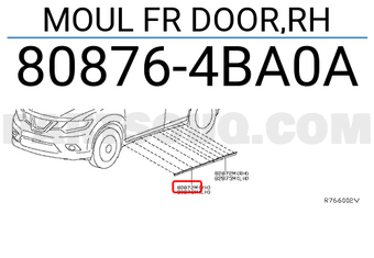 Nissan 808764BA0A MOUL FR DOOR,RH