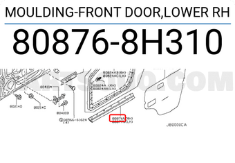 Nissan 808768H310 MOULDING-FRONT DOOR,LOWER RH