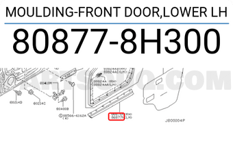 Nissan 808778H300 MOULDING-FRONT DOOR,LOWER LH