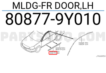 Nissan 808779Y010 MLDG-FR DOOR,LH