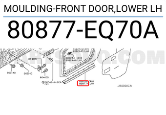 Nissan 80877EQ70A MOULDING-FRONT DOOR,LOWER LH