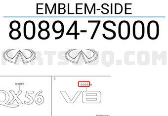 Nissan 808947S000 EMBLEM-SIDE