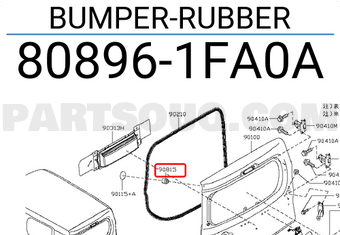 Nissan 808961FA0A BUMPER-RUBBER