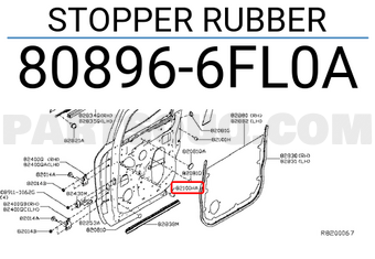 Nissan 808966FL0A STOPPER RUBBER