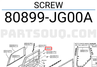 Nissan 80899JG00A SCREW