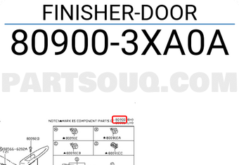 Nissan 809003XA0A FINISHER-DOOR
