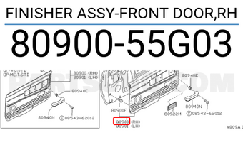 Nissan 8090055G03 FINISHER ASSY-FRONT DOOR,RH
