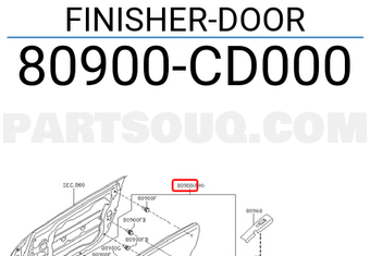 Nissan 80900CD000 FINISHER-DOOR