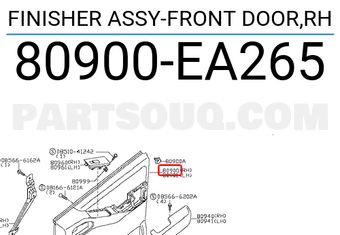 Nissan 80900EA265 FINISHER ASSY-FRONT DOOR,RH