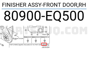 Nissan 80900EQ500 FINISHER ASSY-FRONT DOOR,RH