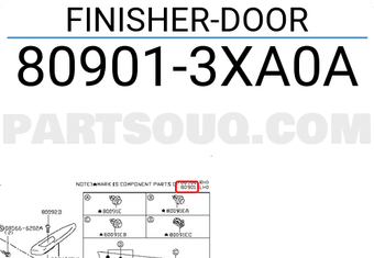 Nissan 809013XA0A FINISHER-DOOR
