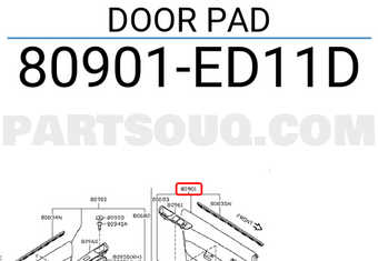 Nissan 80901ED11D DOOR PAD