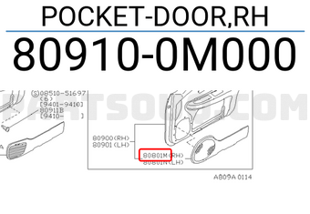 Nissan 809100M000 POCKET-DOOR,RH