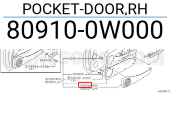 Nissan 809100W000 POCKET-DOOR,RH