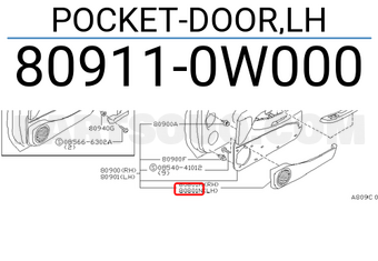 Nissan 809110W000 POCKET-DOOR,LH