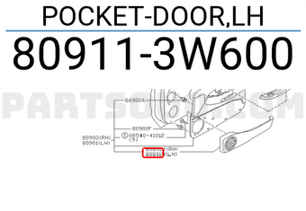 Nissan 809113W600 POCKET-DOOR,LH