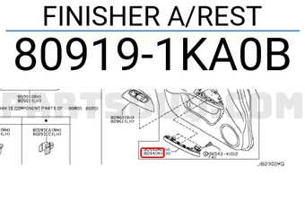 Nissan 809191KA0B FINISHER A/REST