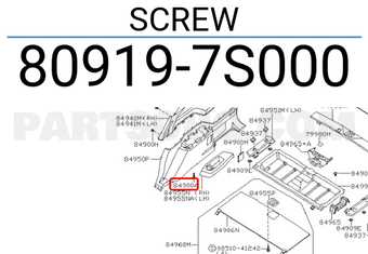 Nissan 809197S000 SCREW