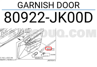 Nissan 80922JK00D GARNISH DOOR