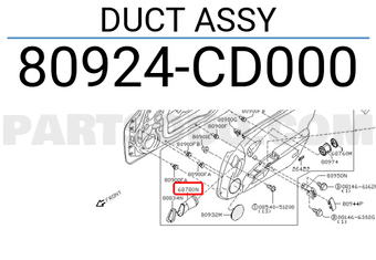 Nissan 80924CD000 DUCT ASSY