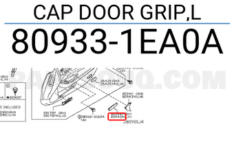Nissan 809331EA0A CAP DOOR GRIP,L