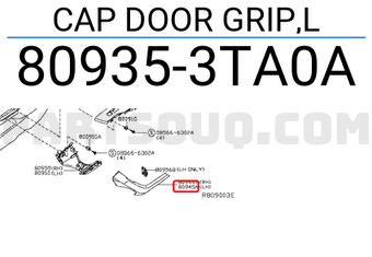 Nissan 809353TA0A CAP DOOR GRIP,L