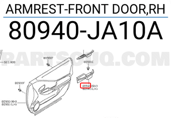 Nissan 80940JA10A ARMREST-FRONT DOOR,RH