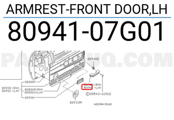 Nissan 8094107G01 ARMREST-FRONT DOOR,LH