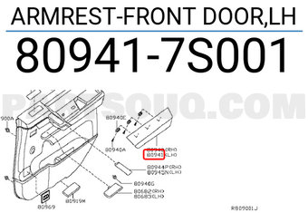 Nissan 809417S001 ARMREST-FRONT DOOR,LH