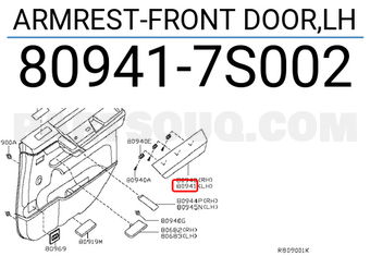 Nissan 809417S002 ARMREST-FRONT DOOR,LH