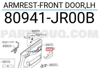 Nissan 80941JR00B ARMREST-FRONT DOOR,LH