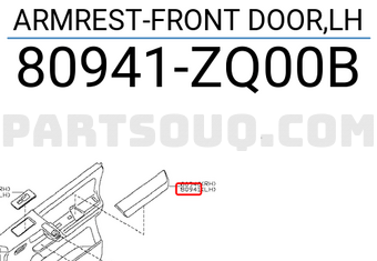 Nissan 80941ZQ00B ARMREST-FRONT DOOR,LH