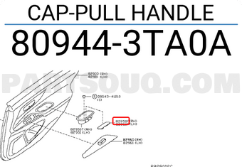Nissan 809443TA0A CAP-PULL HANDLE