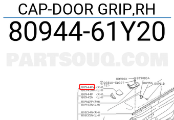 Nissan 8094461Y20 CAP-DOOR GRIP,RH